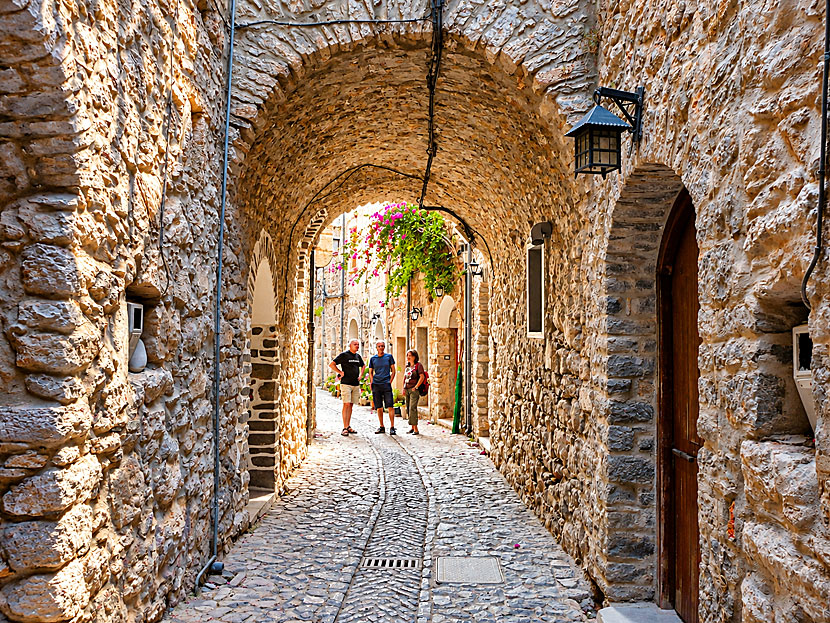 One of many labyrinthine alleys in Mesta on Chios.