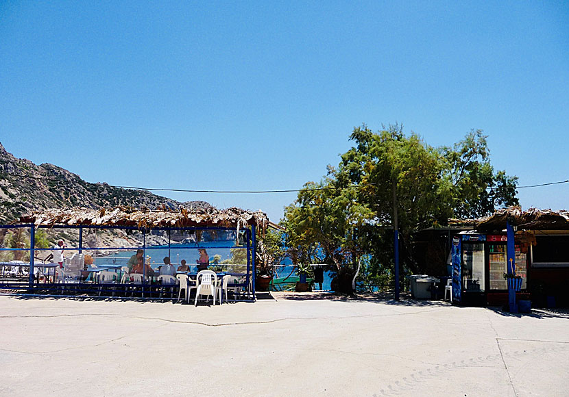 Taverna and cantina on the beach of Vroulidia on Chios.