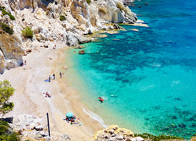 The beautiful and dramatic landscape surrounding Vroulidia beach on the island of Chios in Greece.