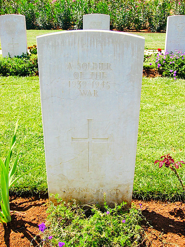 Tombstones in the Allied Cemetery in Souda.