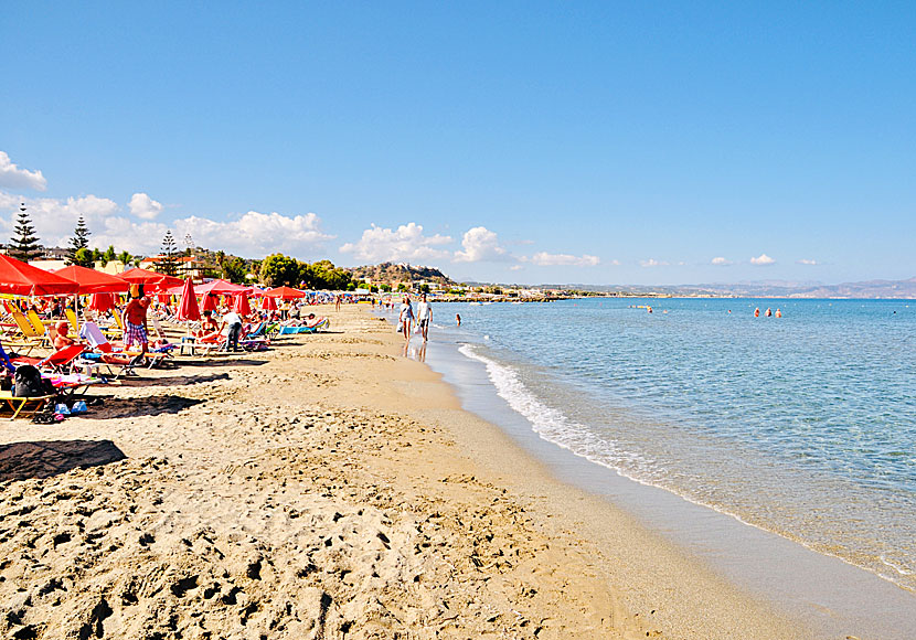 The beach in Agia Marina west of Chania in Crete.