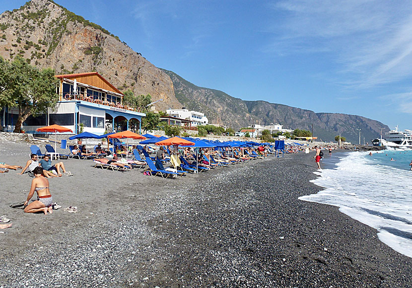 The beach of Agia Roumeli in Samaria on Crete.
