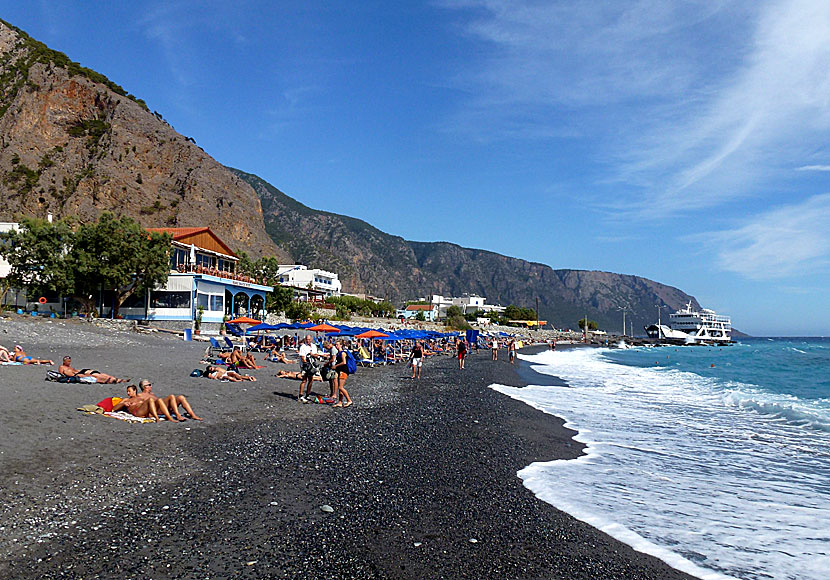 The beach of Agia Roumeli in Samaria on Crete.