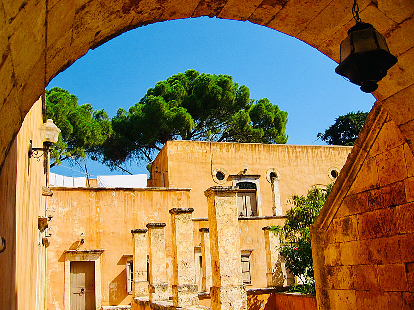 The monks of the monastery of Agia Triada produce their own wine and olive oil and are available for purchase in the monastery and in the market in Chania.