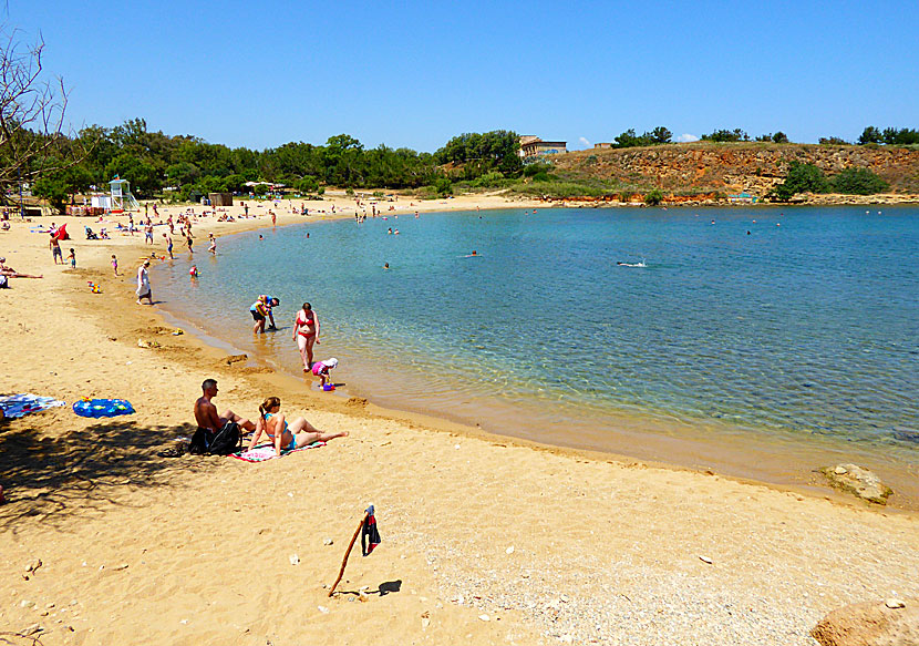 The best beaches near Chania in Crete.  Agii Apostoli beach.
