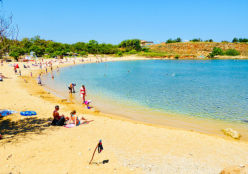 The best beaches near Chania in Crete.  Agii Apostoli beach.