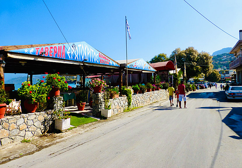 The seafront in Almyrida. Crete. Restaurants.