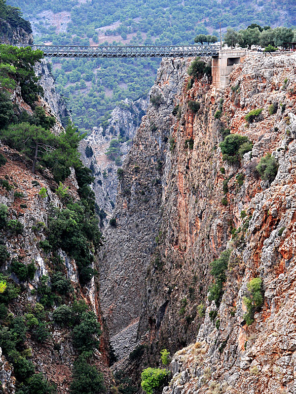 The Aradena bridge and the Aradena Gorge in Crete.