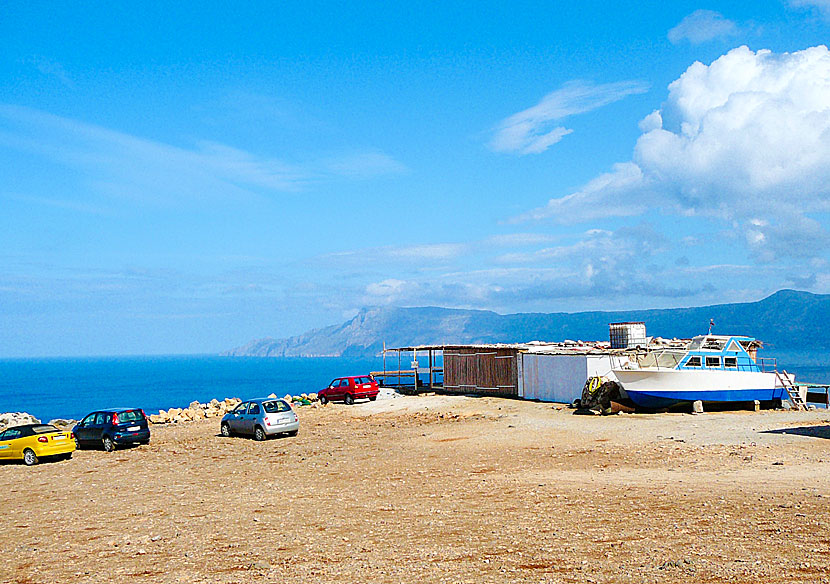 The parking lot near Balos.