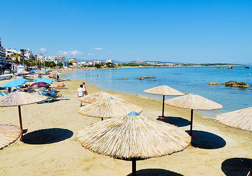 The sandy beach in Nea Chora near Chania is very good and child friendly.