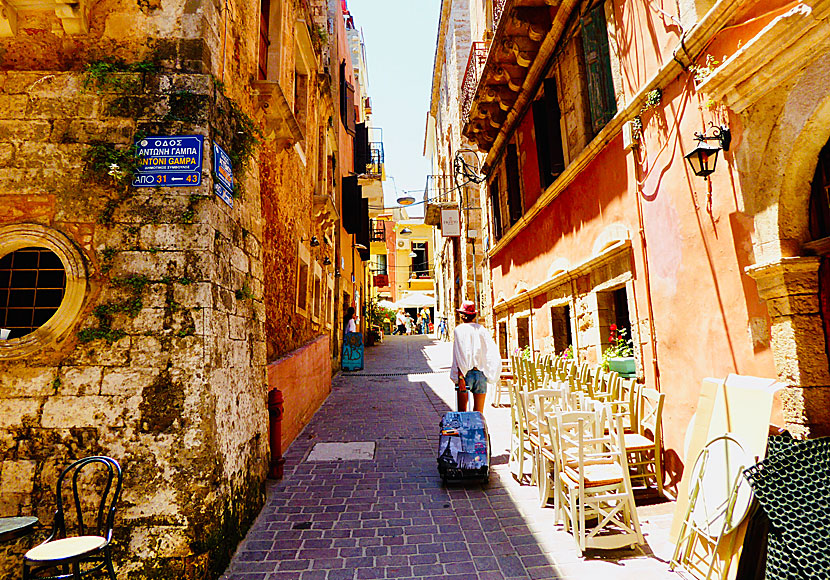 Odos Angeloy is one of many beautiful alleys in Chania.