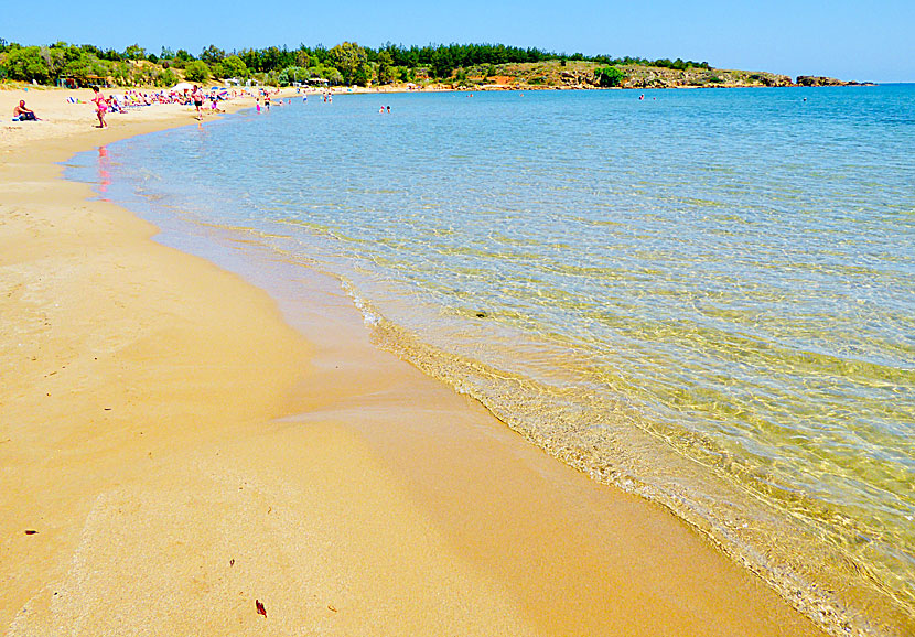 The best beaches near Chania in Crete.  Chrissi Akti beach