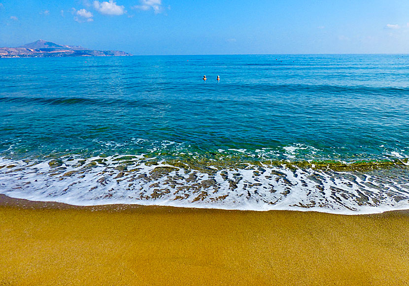 The amazing crystal clear and turquoise water at Kalives beach in Crete.