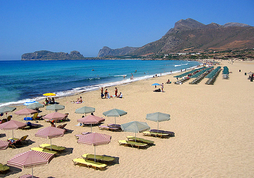 Big beach in Fallasarna. Crete.