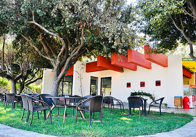 Outside the German Cemetery in Crete there is a museum and a cafe.