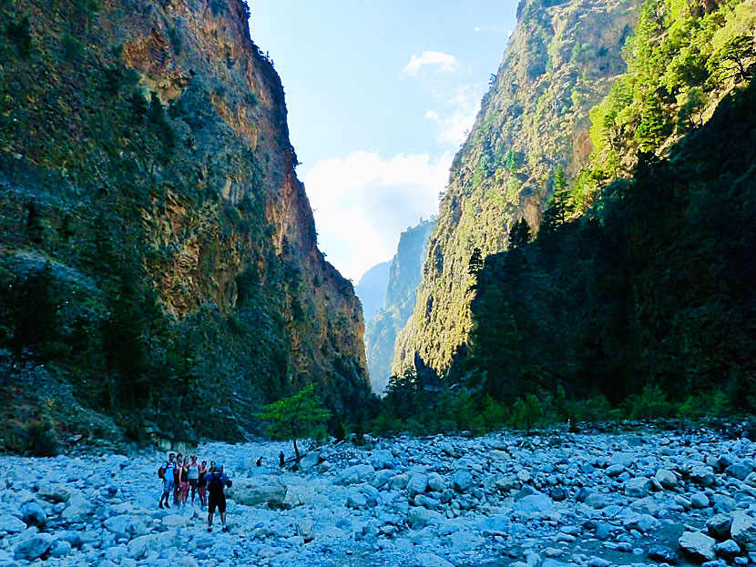 Hiking in the Samaria Gorge in Crete can be done on your own or with a guide.