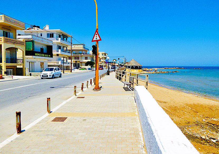 The beach promenade in Kalamaki west of Chania in Crete.