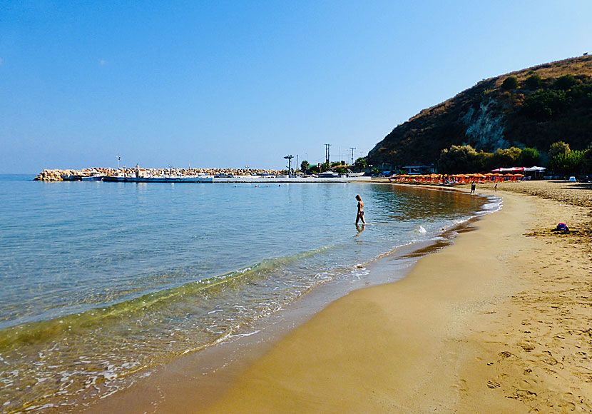 Kalives beach and port east of Chania in Crete.
