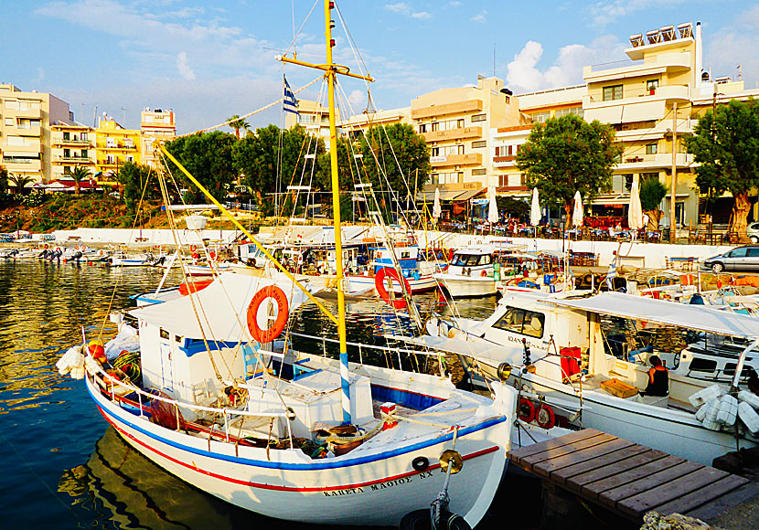 Restaurants in the fishing port of Nea Chora west of Chania in Crete.