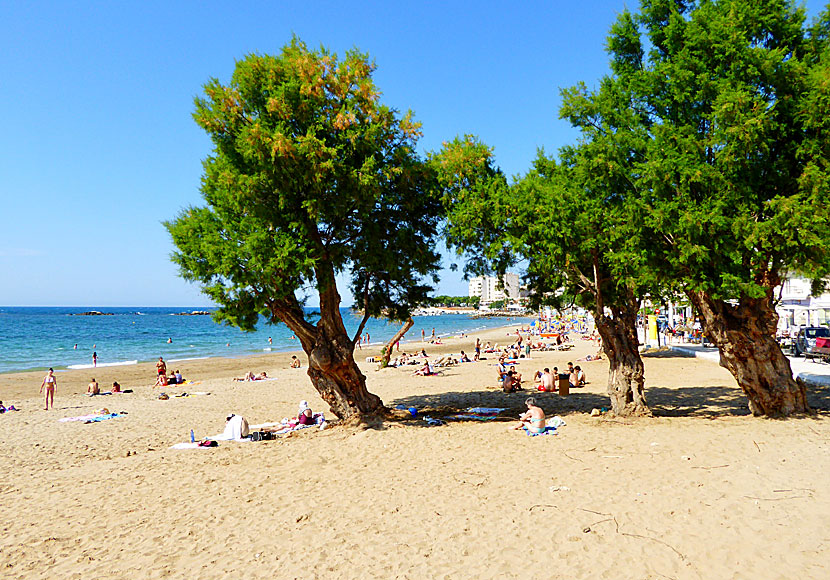 The sandy beach in Nea Chora close to Chania in Crete. 