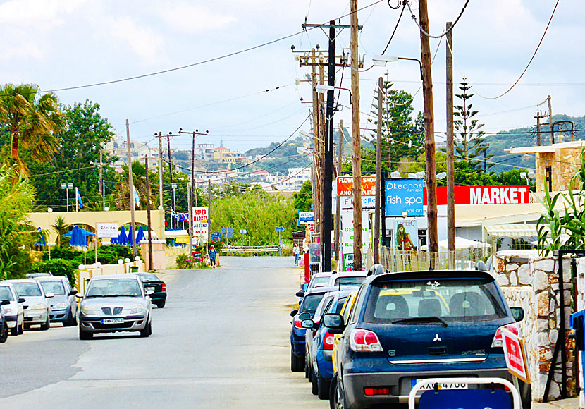 Tavernas, restaurants and supermarkets in Gerani on Crete.