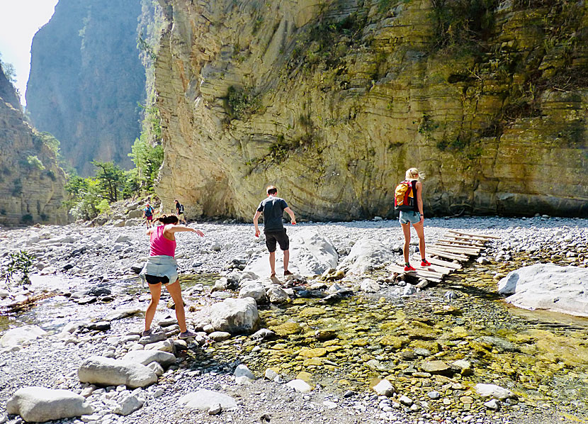 It is important to have good shoes when walking the Samaria Gorge in Crete.