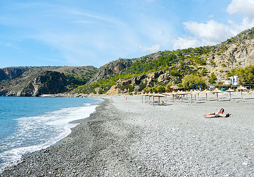 The beach in Sougia in southwestern Crete. 