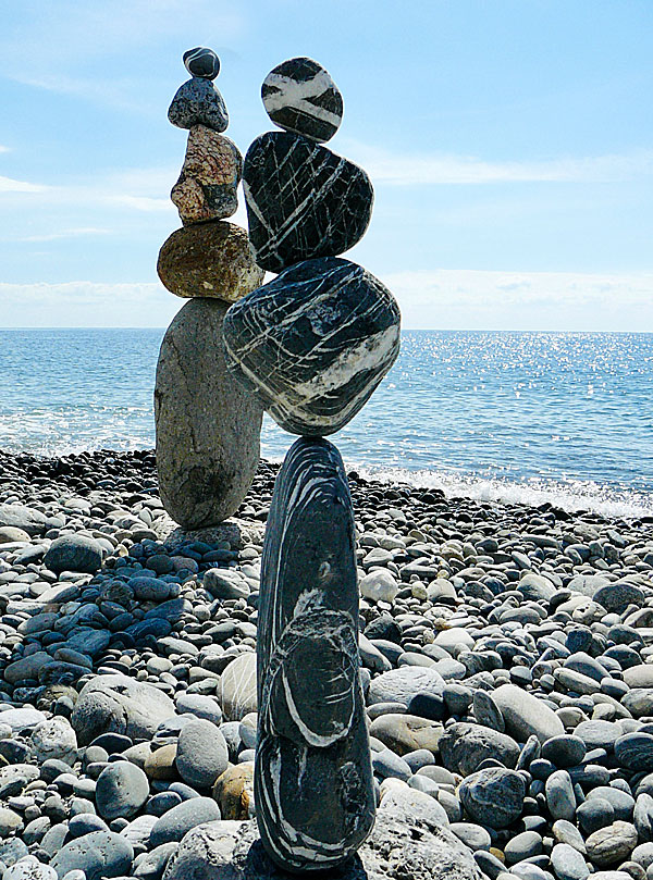 Artists working with stones in southern Crete.