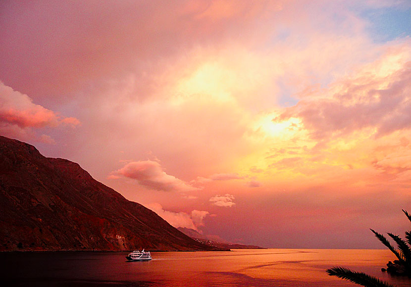 Sunset in Loutro on Crete.