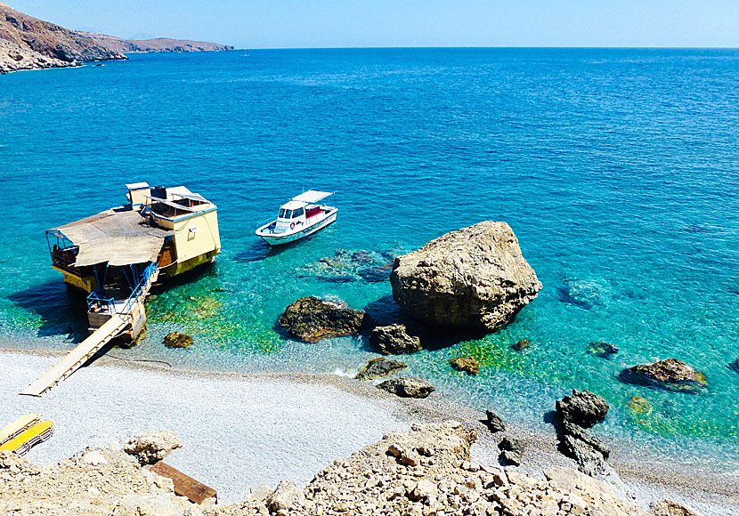 Mermaid Island Tavern at Sweetwater beach in southern Crete.