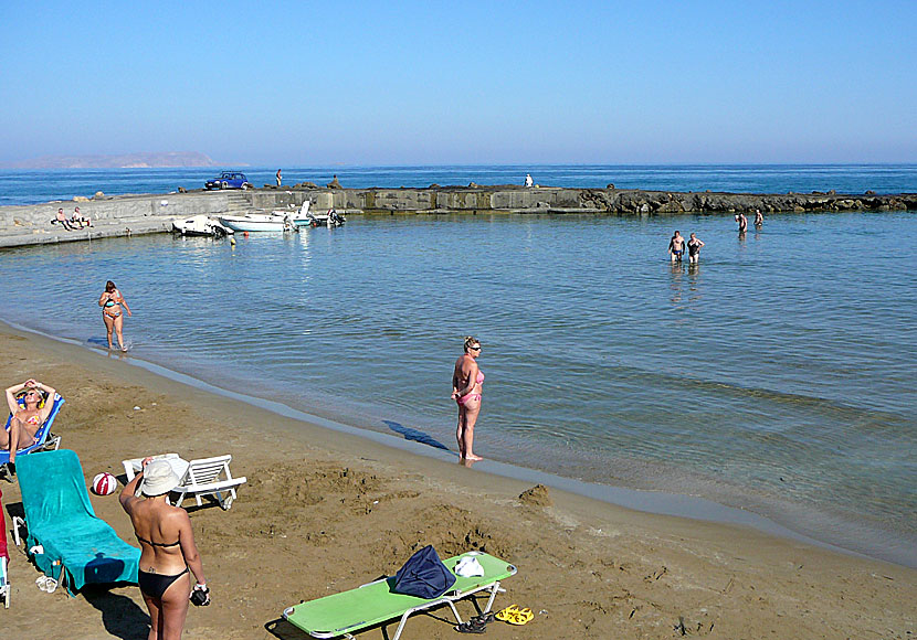 The beach at the small port of Analipsi in Crete.