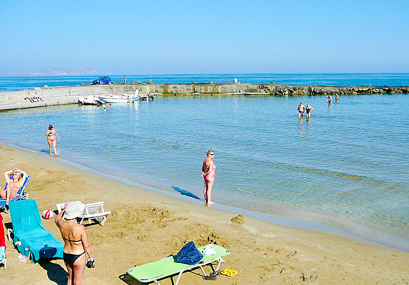 The beach at the small port of Analipsi in Crete.