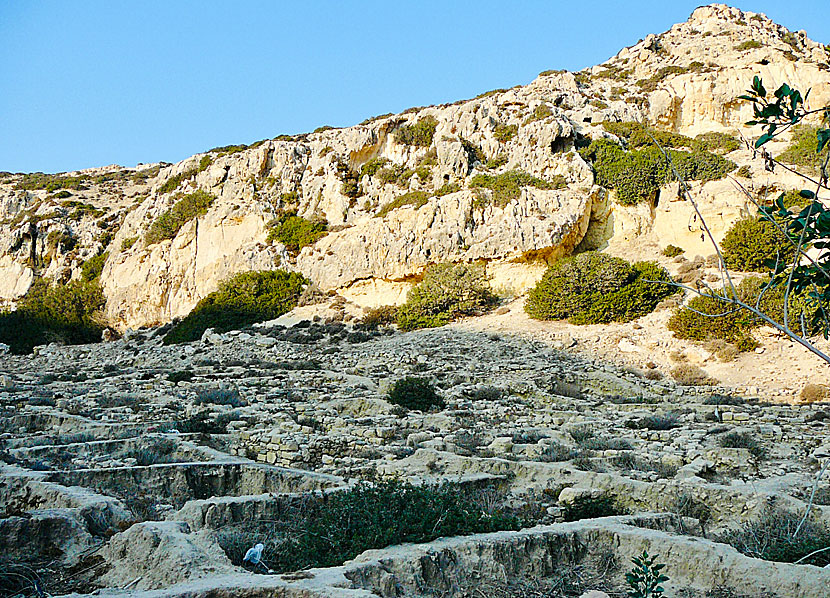 Archaeological excavations in Matala on Crete in Greece.