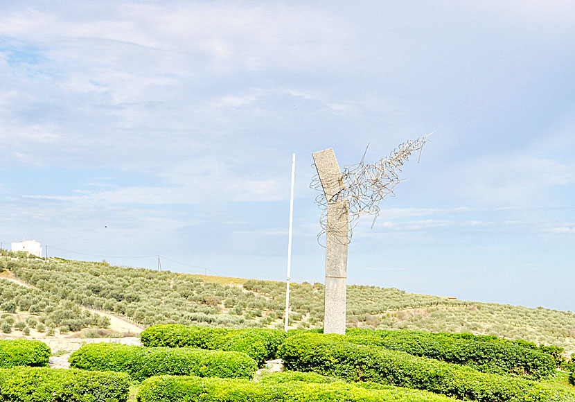 The monument in Archanes showing where in Crete General Kreipe was kidnapped.