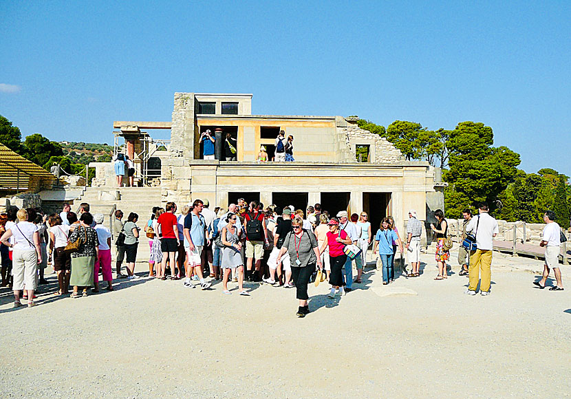 The Minoan palace of Knossos is located five kilometers south of Heraklion.