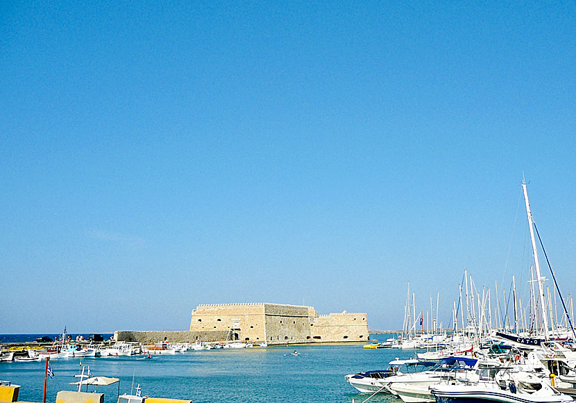 The Koules fortress,  the marina and port in Heraklion in Crete.