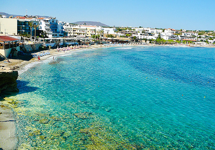 The waterfront and the beach of Hersonissos. Crete.