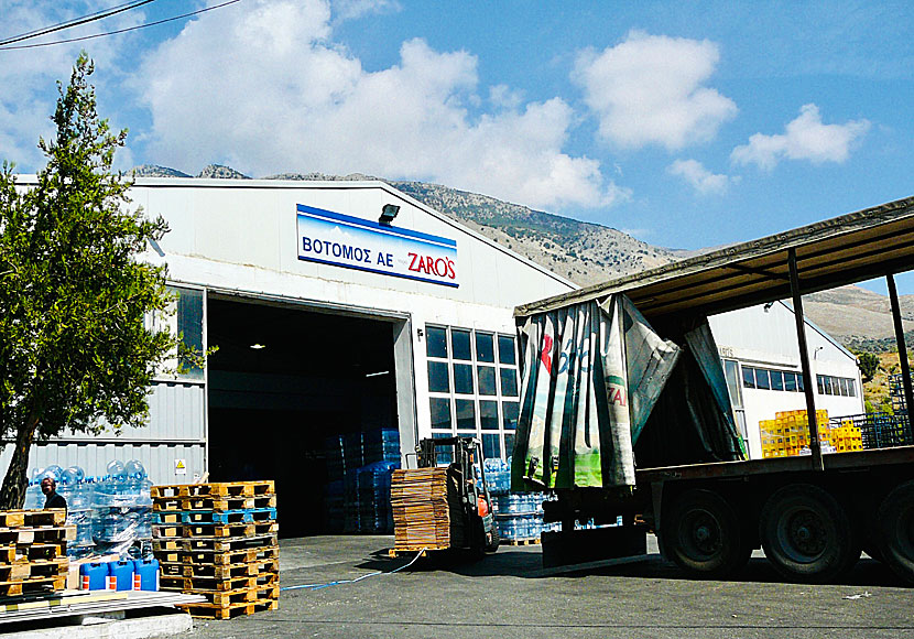 The best water in Greece is produced in Zaros in Crete and the water comes from the Nida Plateau.