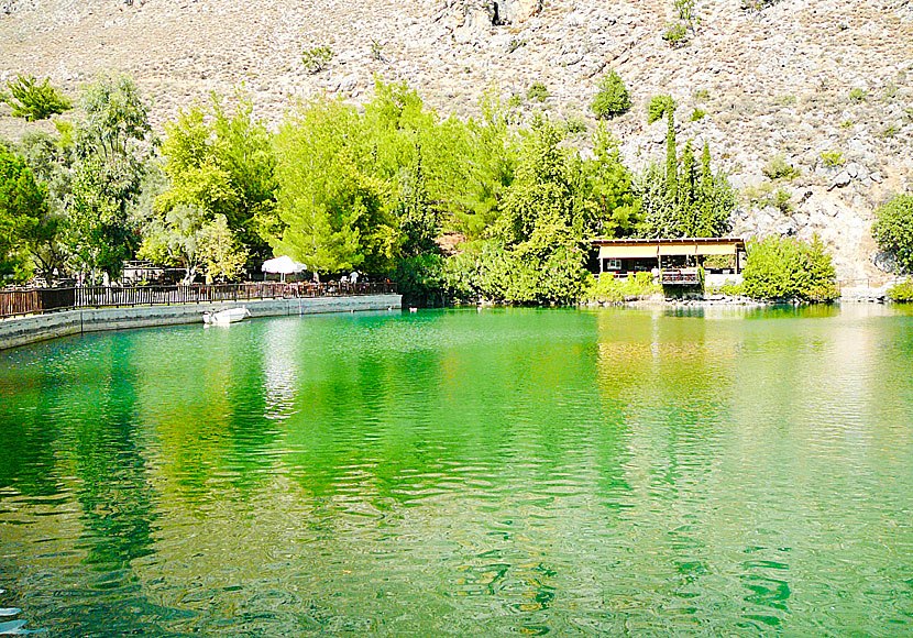 Votamos lake in Zaros where you can eat trout. Crete.