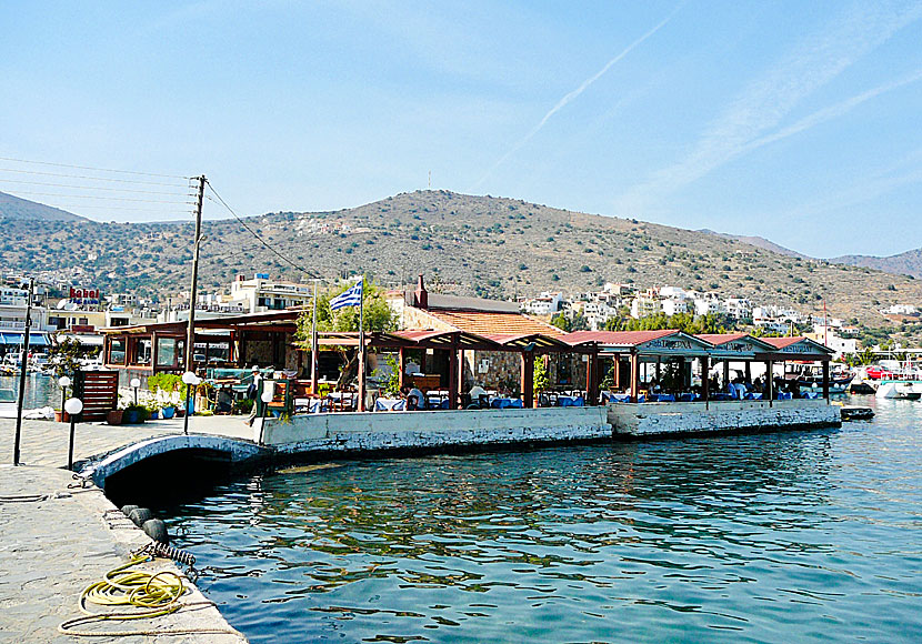 Good restaurants and taverns along the sea in Elounda.