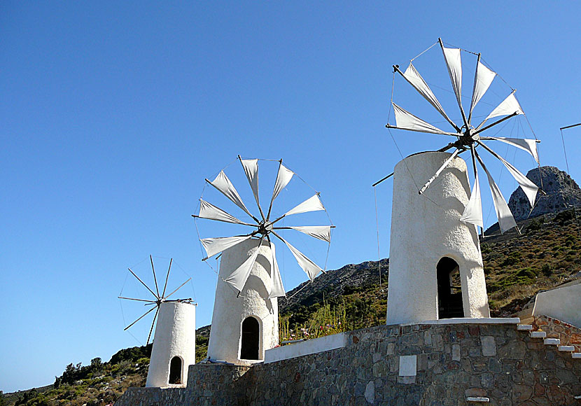 Windmills outside the Homo Sapiens Museum in Crete.