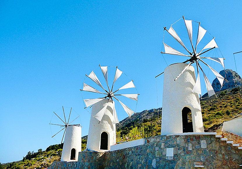 Windmills outside the Homo Sapiens Museum in Crete.