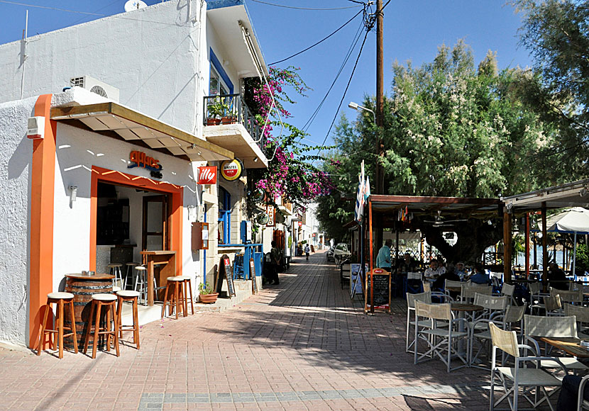 Along the beach promenade in Makrigialos in southern Crete are many good restaurants, taverns, cafes and bars.