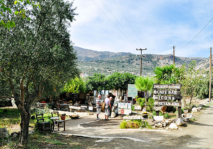 Cafe outside the church of Panagia Kera in Kritsa on Crete.