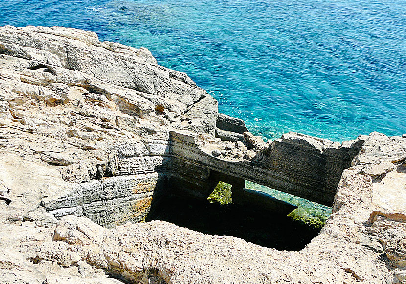 The Roman fish tank in Vothoni between Ferma and Kakkos beach in southern Crete.