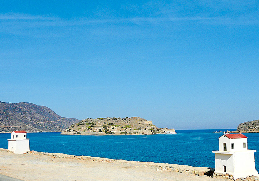 Excursion boats to Spinalonga from Plaka in eastern Crete.