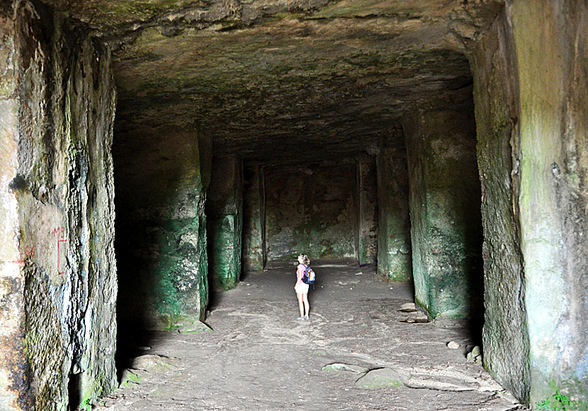 The water cisterns of Ancient Eleftherna in Crete.