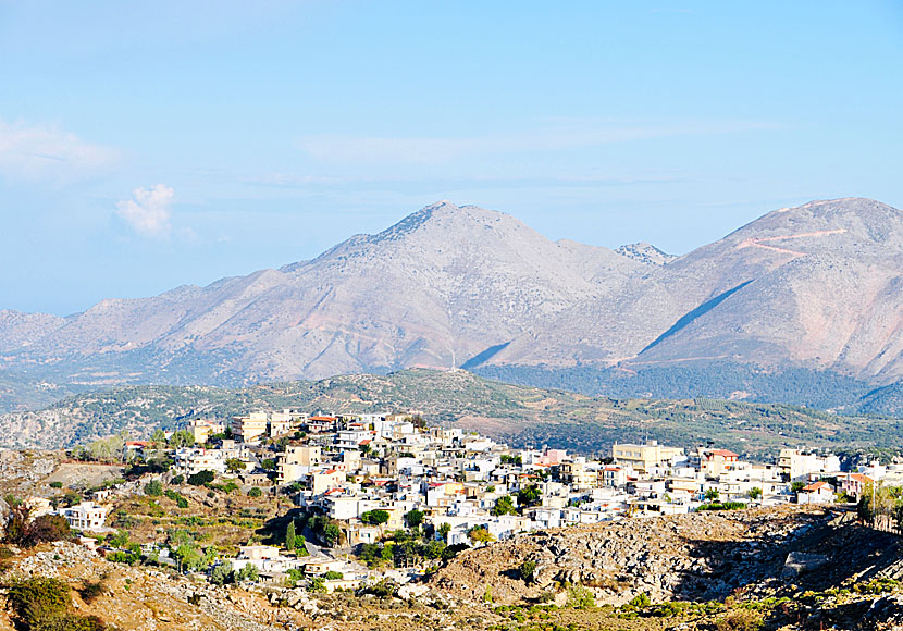 View of Anogia and Mount Psiloritis in Crete.