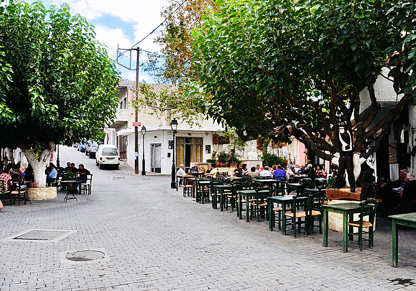 The square in Anogia where Nikos Xylouris Museum is located. Crete.