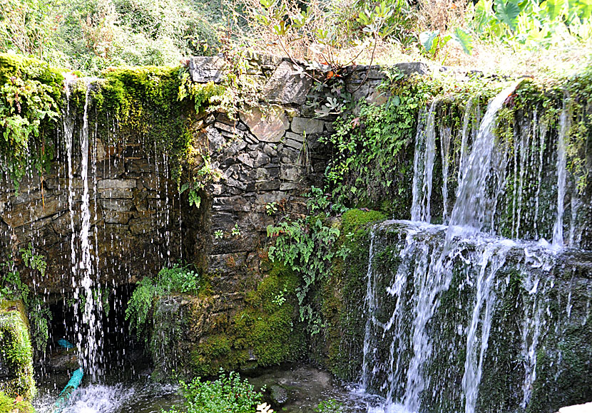 One of the waterfalls in Argiroupolis in Crete.
